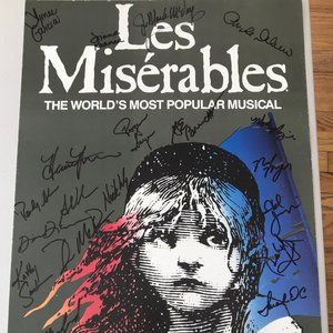 Cast Signed Broadway's Les Miserables Theater Poster